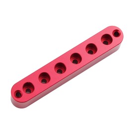 Guyker Aluminum 6-String Ferrule Block for Through-Body Guitars Replacement Part (FB-06, Red)