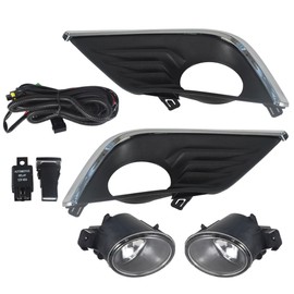 TJHSM 1 Pair Fog Light Assembly for 2016 2017 2018 Altima Sedan 4-Door with Chrome Bezel+Wiring Harness+Switch | 261558990A | 261508990A | 622579HS0B | 622569HS0B