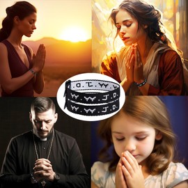 WWJD Bracelets,Black WWJD Bracelet for Women Men (B)