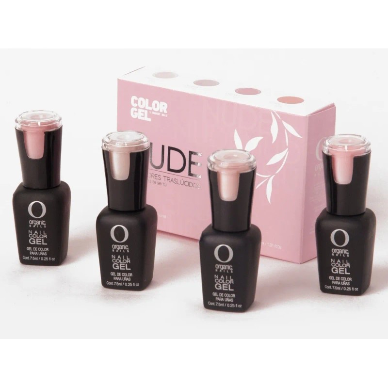 Colección Nude 4pzs Color Gel Traslúcidos By Organic Nails