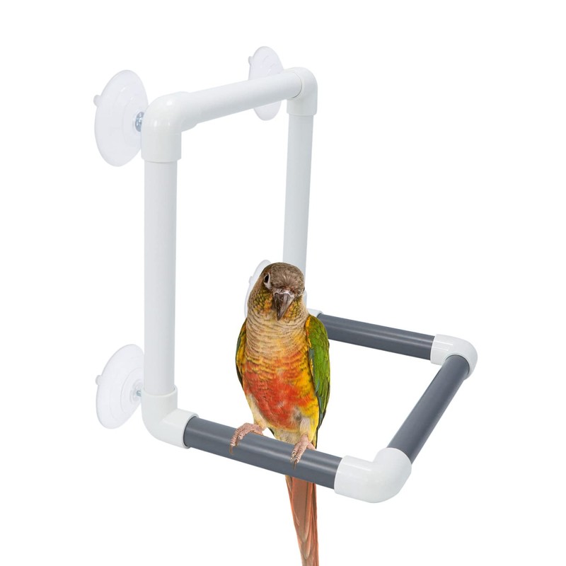 Bird Portable Suction Cup Shower Perch Parrot Window Wall Standing