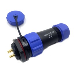SP21 Series IP68 2 Pin Aviation Plug, Female and Female Bullet Plug with Nut Installation, Straight Waterproof Aviation Plug Used in Industry and Aviation