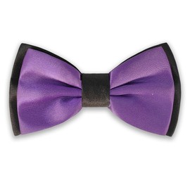 AUSUAYA Men's Tuxedo Bow Tie, Boys Bow Tie for Casual Graduation or Wedding Party BT-BYB2, Lilac Purple with Black, One Size