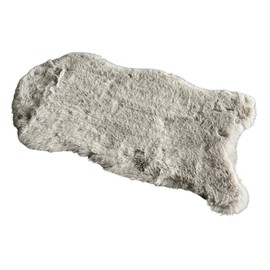 Decorative Fur 50 x 25 cm Rabbit Fur Look Faux Fur Table Runner Decorative Ribbon Faux Fur for Decoration Furniture Cushion (Light Grey)