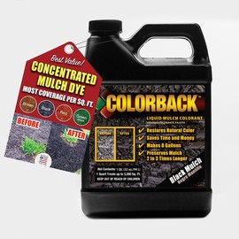 COLORBACK Black Dye, 3,200 Square Feet Coverage - Colorant for Landscaping & Garden Beds, Wood Mulch Color Restorer & Playground Bark, Eco-Friendly Paint - 1-Quart