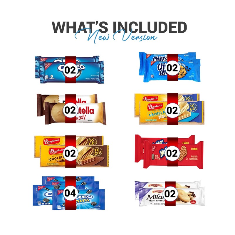 Cookies Variety Pack - Individually Wrapped Assortment, Sampler Bulk Care
