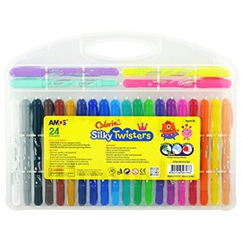 Twistable Silky Gel Crayons 24 Colors with Non -Toxic Crayons set for Kids Boys Girls Children