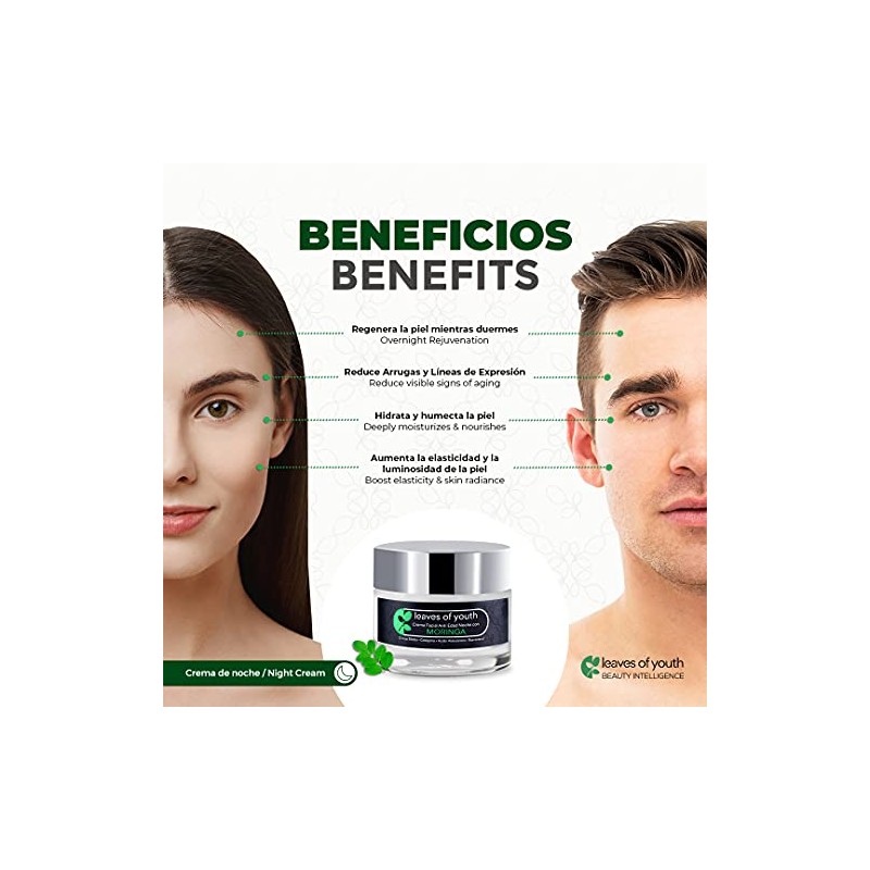 Crema Facial Noche Antiarrugas Antienvejecimiento Antioxidante Hidratación Profunda Ácido Hialuronico