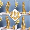 orenm Abstract Couple Statue Gold Home Decor Collectible Figurines Home