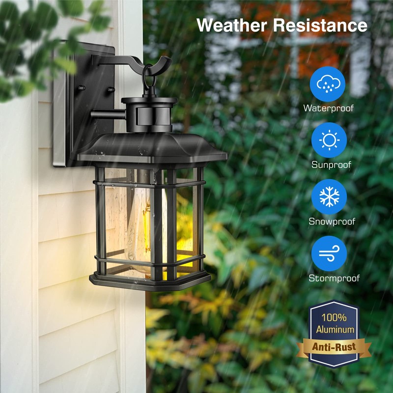 VIANIS 2 Packs Motion Sensor Outdoor Lights, Dusk to Dawn