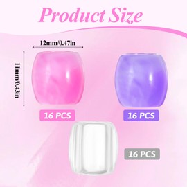 48Pcs Pink Hair Beads for Braids, Purple Large Beads for Braids, Bead for Hair Braid Kids, Bead Accessories for Hairs, Large Bead for Kids Girls