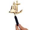 NKlaus Nautical Bell with Anchor Wall Bracket Brass 7.5cm -