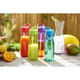 Thermo Rex Chill Water Bottle with Straw, Water Bottle Made of BPA-Free Plastic, Reusable, Bottle with Clip Lid, Sports Water Bottle, Green