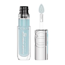 L'Oréal Paris Plump Ambition pH Lip Oil para labios glossy, gloss con tecnología pH que adapta el color, con ácido hialurónico, tono 113 Cristal Ice