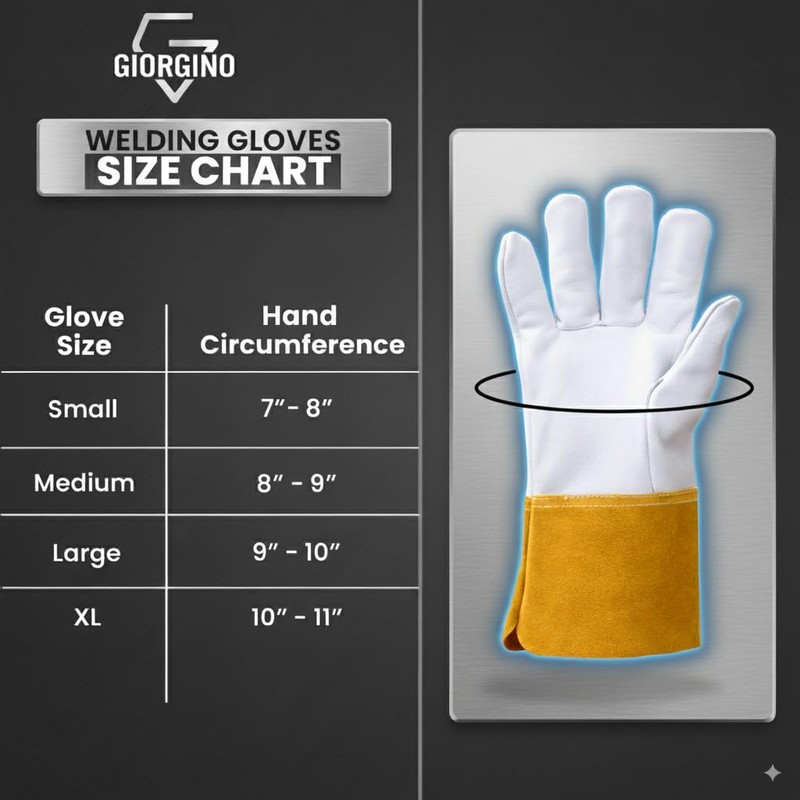 Giorgino Premium TIG Welding Gloves with FREE Assorted Welding Cap