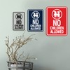 Signs ByLITA Portrait Round No Children Allowed Sign (Brushed Silver)