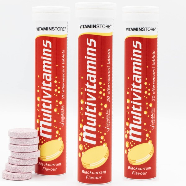Vitamin Store Effervescent Multivitamins - 3 Packs of 20 Blackcurrant