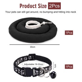 1 Piece Cat Neck Collar And 1 Piece Bell Collar, Anti-Licking Pet Collar, Pet Supplies, Adjustable Collar
