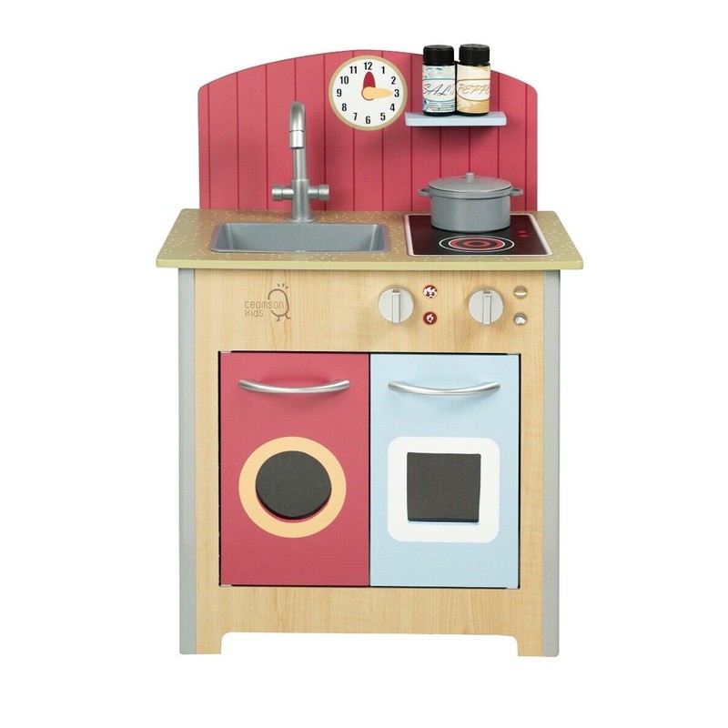 Teamson Kids Classic Wooden Play Kitchen, Multicolour, MDF/Plastic, TD-13595A