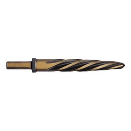 Titan TR97596 High Speed Steel Construction Reamer, Left Hand Spiral, Right Hand Cut, Black and Gold, 3 Flats, 7/16", 3-1/4" Cutting Length, 4-5/8" Overall Length