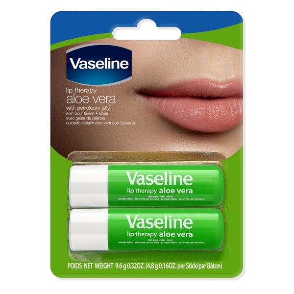 Unilever Vaseline Lip Therapy Aloe Care 2x4.8g 2 count