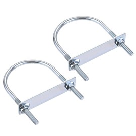 sourcing map Round U-Bolts 2 Sets 3.15"(80mm) Inner Width 130mm Length Steel M8 with Nut, Plate