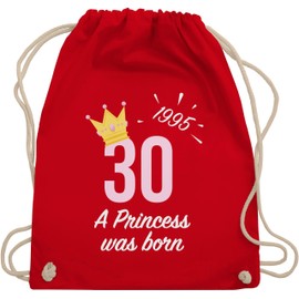 Shirtracer - Gym Bag Backpack - 30th Birthday - Thirtieth Girl Princess 1994, 06 Red