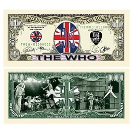American Art Classics Pack of 5 - The Who Million Dollar Collectible Limited Edition Novelty Million Dollar Bills - Best Gift for Fans of The Who