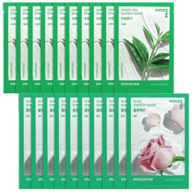 Innisfree Energy Mask Rose 10 sheets + Green Tea 10 sheets free / 이니스프리 에너지 마스크 로즈 10매+그린티10매 증정