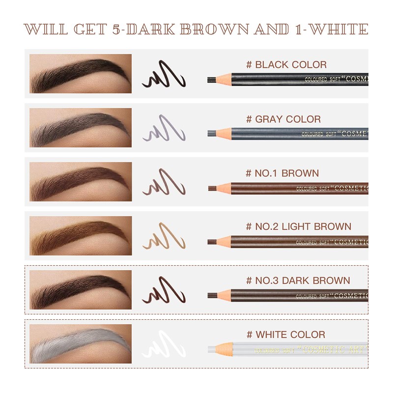 LSxia Waterproof Eye-Brows Pen-cil Set, Pull Cord Peel-off Eyebrow Pencil