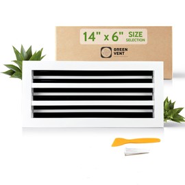 GREEN VENT - Vent Cover 14x6 - Decorative White Aluminum Air Vent Covers for Wall, Ceiling and Floor, Register Grille, Wall Register, Linear Slot Diffuser, Quiet Operation HVAC Cover for Home - White