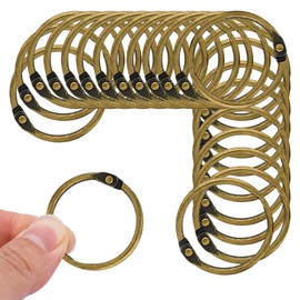 HAHIYO Metal Binder Rings 2 Inch Bulk Large Book Rings for Index Cards Loose-Leaf Paper Key Chains Document Binding Durable Office Supplies for Organizers Planners and Journals (Bronze, 18Pcs)
