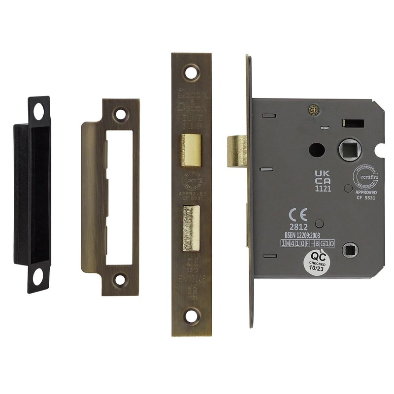 Decoranddecor Bathroom Mortice Lock - 3inch / 76mm - Antique