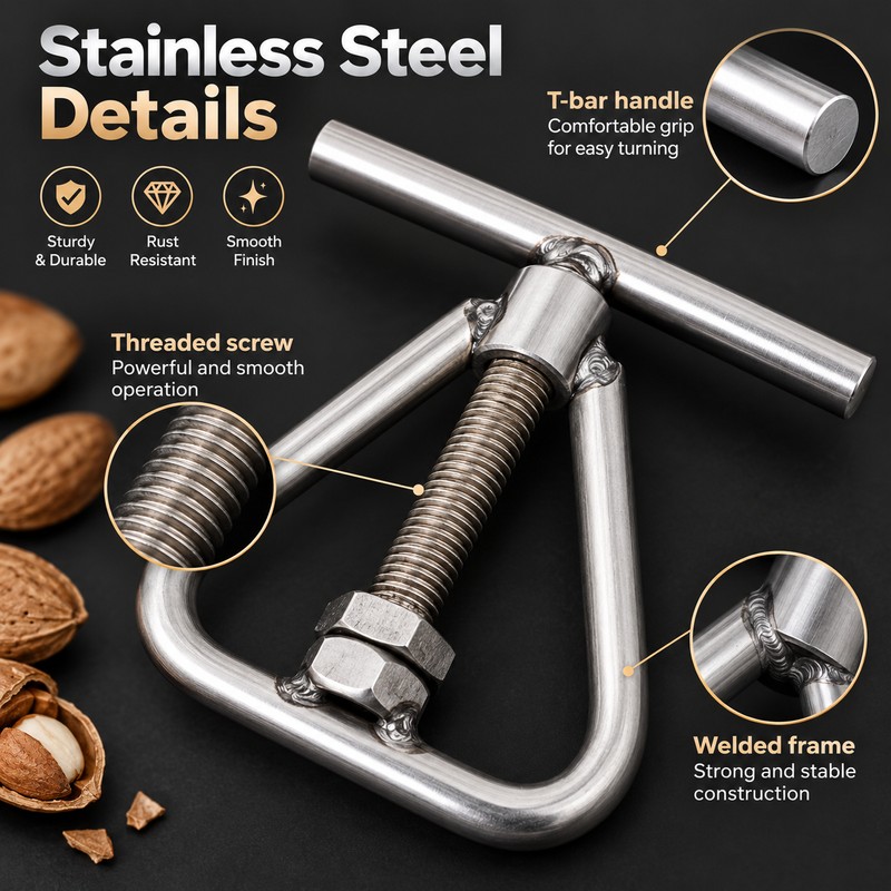 Manual Nut Cracker for Walnuts & Macadamia Nuts – Stainless