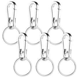 EASONGEE 6pcs Metal Keychain Carabiner Clip Multifunctional Carabiner Keychain Zinc Alloy Quick Release Keyring Key Chain Key Holder Keys Clip Organizer for Men Women