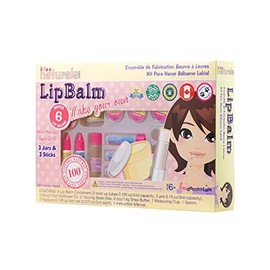Kiss Naturals: Lip Balm Making - Make 6 Lip Balms, DIY Kids Beauty Craft, Organic Ingredients, Beeswax, Shea Butter, 2 Flavors, STEM Activity, Ages 6+