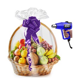 Purple Q Crafts Shrink Wrap Basket Bags For Gift Baskets Clear Cellophane PVC Shrink Bags 32"x 40" (10 Pack)