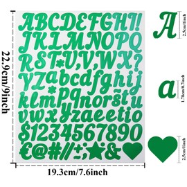 Small Letter Number Stickers, 5 Sheets Alphabet Symbols Sticker Kit for Scrapbook,DIY and Crafts, Letters Stickers Supplies - Dark Green