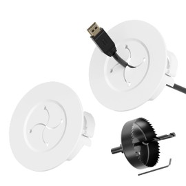 YCLYC Cord Hider for Wall Mount TV, in Wall Cable Management Kit for Large Capacity, Wall Cable Hider Behind The Wall, Cable Raceway White Includes Hole Saw Dril Attachment - 2 Pass Locking Brackets