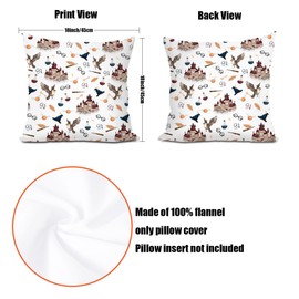 4Pcs Funny Magic Pillow Covers Magic Wizard Stuff Pillow Covers 18x18, Book Lovers Gifts Pillow Cases Throw Pillow Covers, Pillow Protectors for Car Sofa Decor, Decorative Pillow Covers Pillowcase