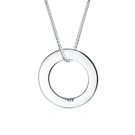 Word Inspirational Quote Eternal Circle Sisters Friends Forever BFF Pendant Necklace For Women Teen .925 Sterling Silver