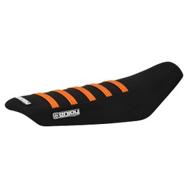Enjoy Mfg Ribbed Seat Cover - Compatible Fit for Talaria Sting Electric Motorcycle #362 (Black w/Orange Ribs)