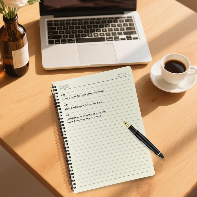 TAOBWN 2 Pack A4 Lined Notebook 120 Pages/60 Sheets Wirebound