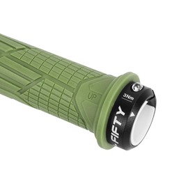 FIFTY-FIFTY Mountain Bike Handlebar Grips, Single Lock-on MTB Grips, Comfortable and Lock On, Non-Slip Bicycle Handle, Fit for All Mountain, Enduro, Downhill (Olive Green)
