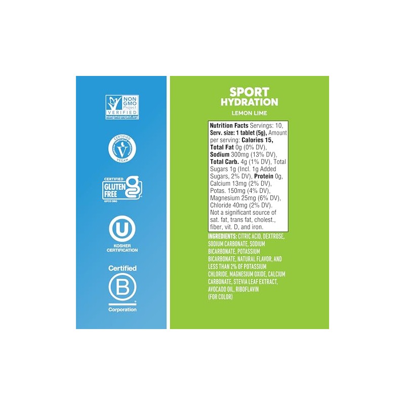 Nuun Sport Hidratación Limón-Lima 55 g, 8 Tubos