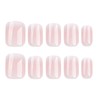 Short Square Press on Nails,White Gradient Press On Nails,12 Sizes