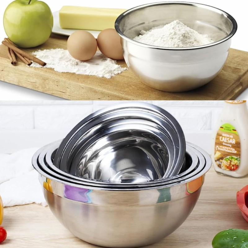WEPSEN Mixing Bowls with Lid Set, 25PCS Kitchen Utensils Metal