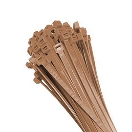 Electriduct 7" Nylon Cable Zip Ties Self-Locking Adjustable Plastic Ties - Brown (100 Pack)