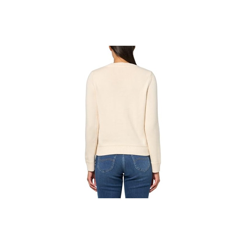 Nautica Women's Long Sleeve Anchor Crew Neck Sweater Pullover, White