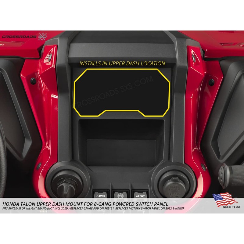 Dash Mount Compatible with Auxbeam 8-Gang Switch Panel and Honda